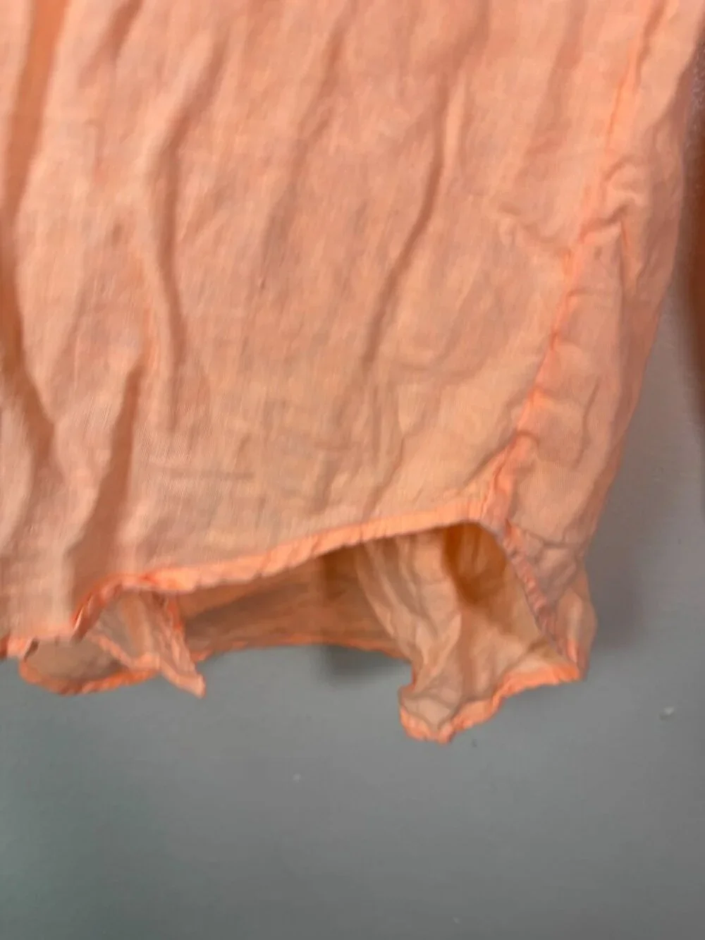 J. Crew Womens Peach Orange 100% Linen Button Up Shirt Size Small Long sleeve